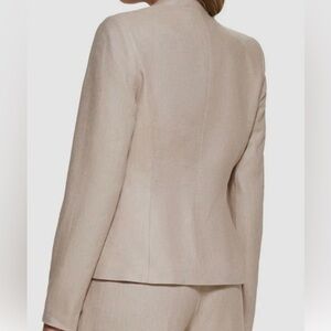 Calvin Klein Women's Asymmetrical Open Front Blazer Yellow Size 2Petite